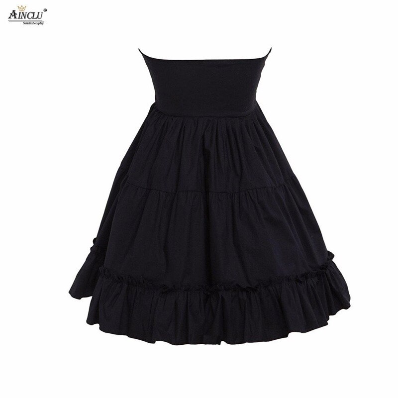 Forår/sommer/efterår/vinter ainclu xs-xxl kvinders bomuld sorte flæser gotisk lolita nederdel med "europæisk og amerikansk stil