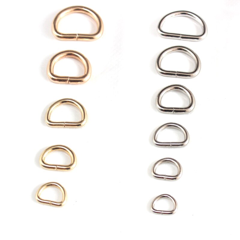 10 sztuk/partia 13/16/20/25mm D pierścienie pasek klamra wewnętrzna szerokość Metal półokrągłe w kształcie do torby pasek pas torebka DIY torba akcesoria