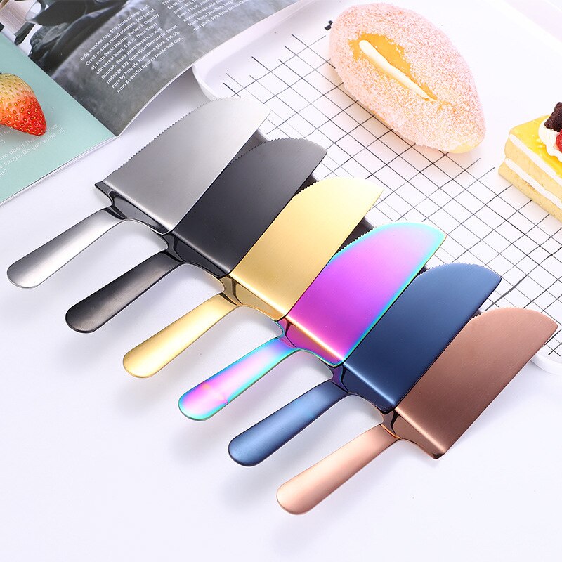 Cake Spatula Pizza Cutters 18*5cm Stainless Steel Cake Server Spatula Blade Cutter Cake Pizza Spatula Multifunction Baking Tools