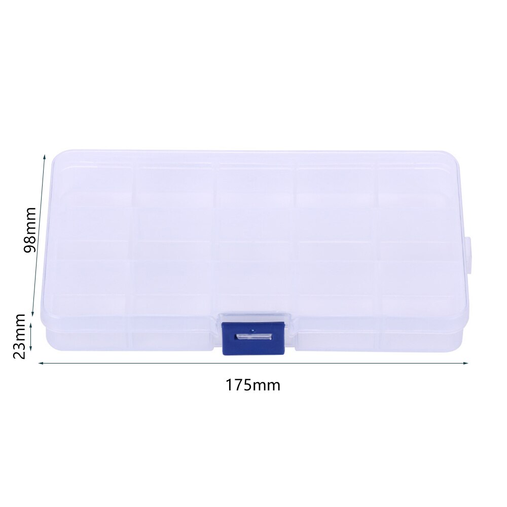Tackle Box 15 Compartment Fishing Lures Storage Organizer with Removable Dividers Transparent Fishing Baits Hooks Box: Default Title