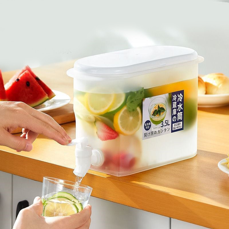 3500ml Water Pitcher Jug With Faucet Lemon Juice Kitchen Drinkware Kettle Pot Cold Ice Bottle Container Heat Resistant Ryback