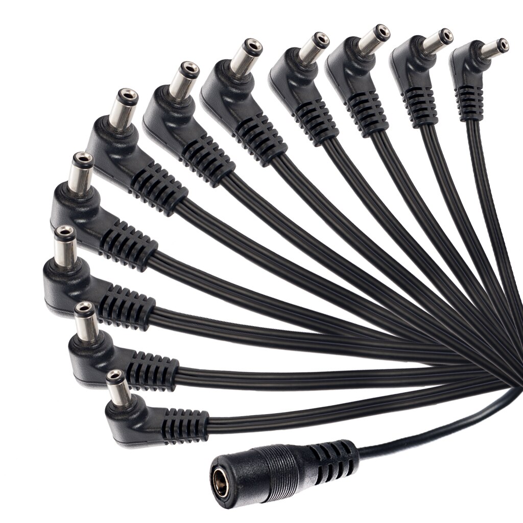 Daisy Chain 1 to 3 6 8 11 Ways For Guitar Effects Pedal Multi-Plug Cable- Right Angle Power Supply Cable for 9V DC Adapter Plug