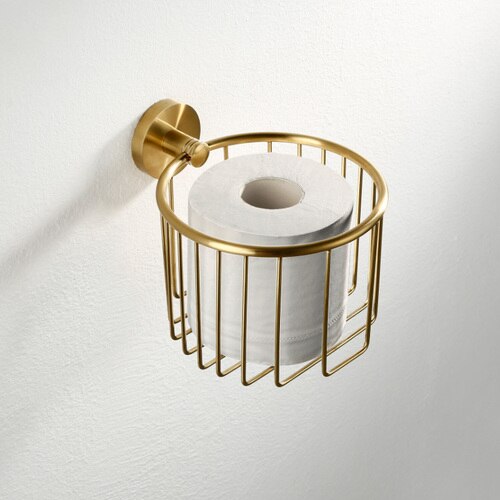 Bathroom Accessories Brushed Gold Toothbrush Holder Metal Wall Toilet Roll Paper Holder SUS304 Stainless Steel Bath Set Hooks: T