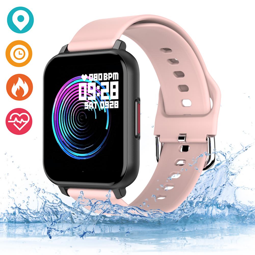 neue T82 Clever Uhr 1,55 Zoll voll berühren Bildschirm Sport Fitness Smartwatch Männer Frauen Herz Bewertung Blutdruck Uhr: Rosa