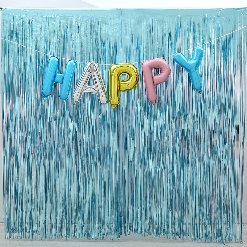 Rideau de décoration murale bleu clair et or Rose, 1x2M, arrière-plan de Photo d'halloween, mariage, fête d'anniversaire, fournitures de fête