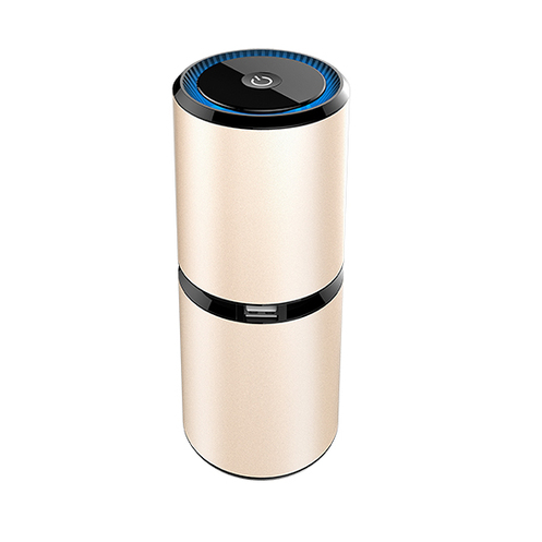 Mini Car Air Purifier Portable Negative Ion Purifiers USB Air Purifier Anion Air Cleaner Freshener for Car Home Office Use: gold
