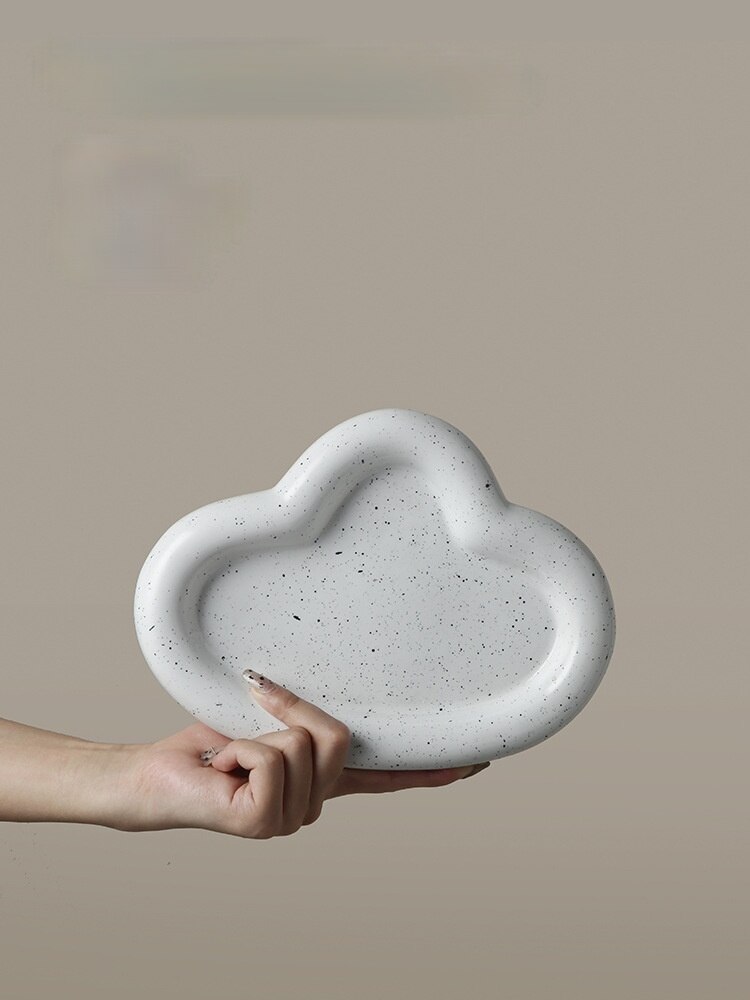 Ins nordisk stil skybakke desktop dessert kage tallerken bøf salat tallerken keramisk hjerte frugt tallerken dekoration: Sky