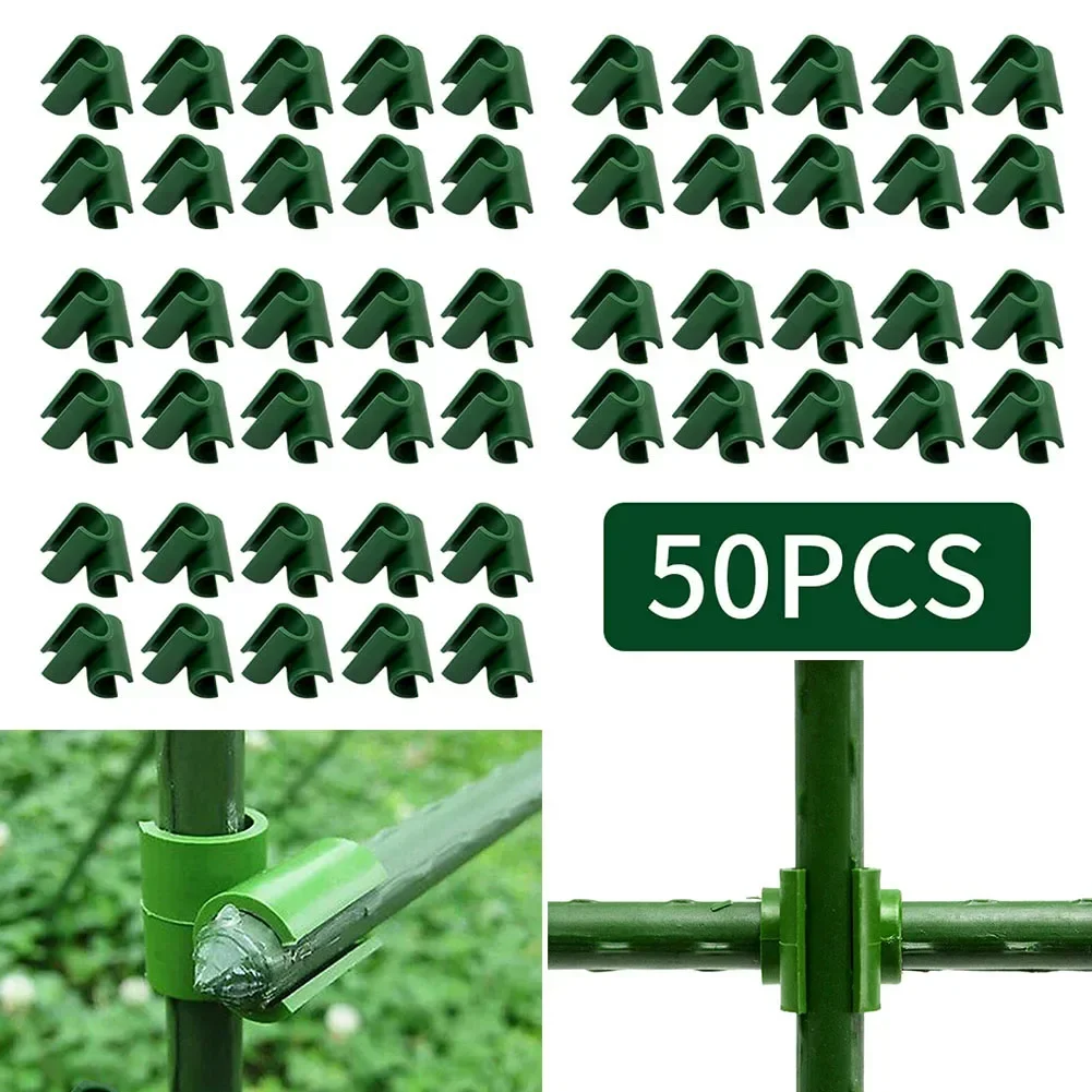 50 Stuks 11/16/20 Mm Plant Trellis Stake Clips Voor Vaste Frame Staaf Kas Film Beugel zonnescherm Staaf Connector Klimmen Pergola: Zilver