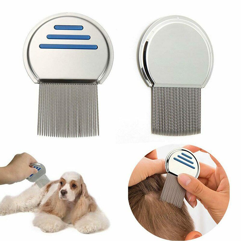 1pc novo terminator piolhos pente novo gato cão metal cabeça de piolhos pente fino dente pulga fugir lidar com suprimentos animais de estimação ferramenta de aliciamento