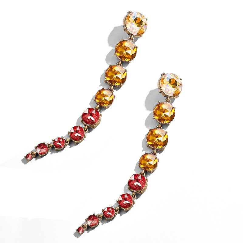 Dvacaman Long Crystal Beads Earrings for Women Banquet Rhinestone Statement Earrings Jewelry: 2