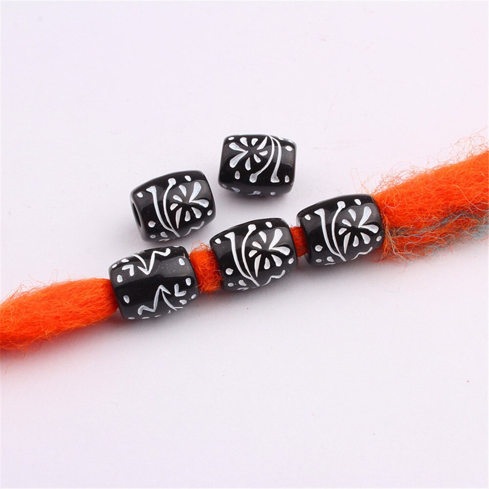 100/50/20/10 Pcs Plastic Black Hair Beads For Dreadlocks Hair Braid Tubes Cuffs Beads Dreadlock Bead Clip Women Hair Accessories