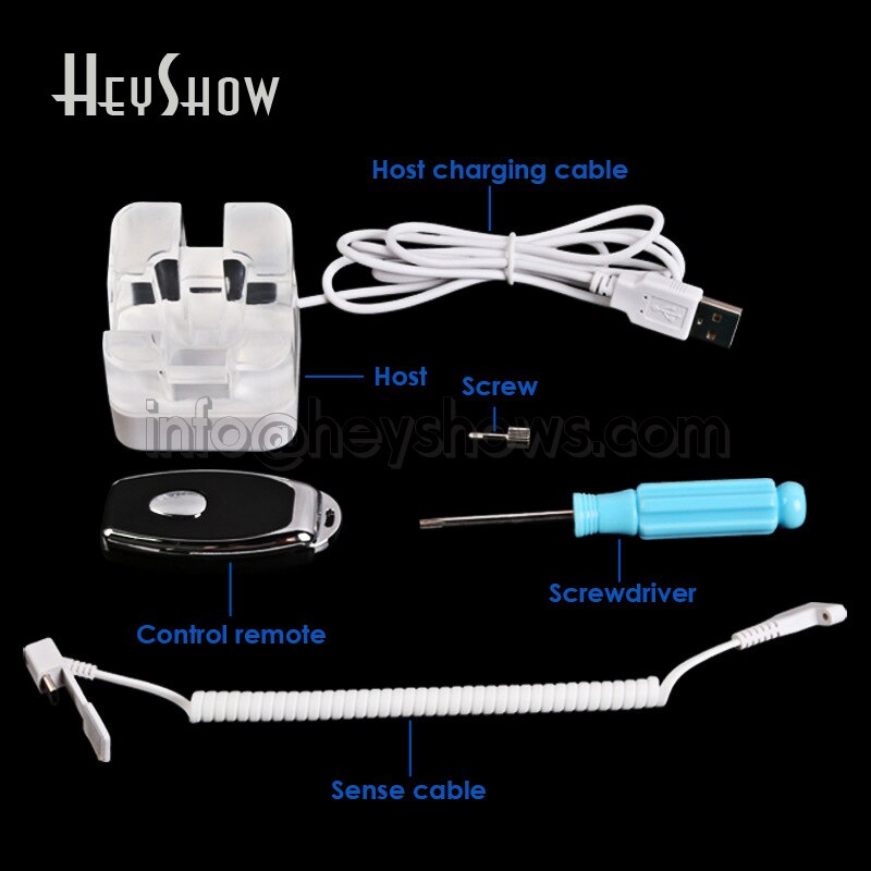 Cell Phone Acrylic Security Burgar Alarm System Stand iPhone Samsung Huawei Xiaomi Anti Theft Display Holder With Remote Control