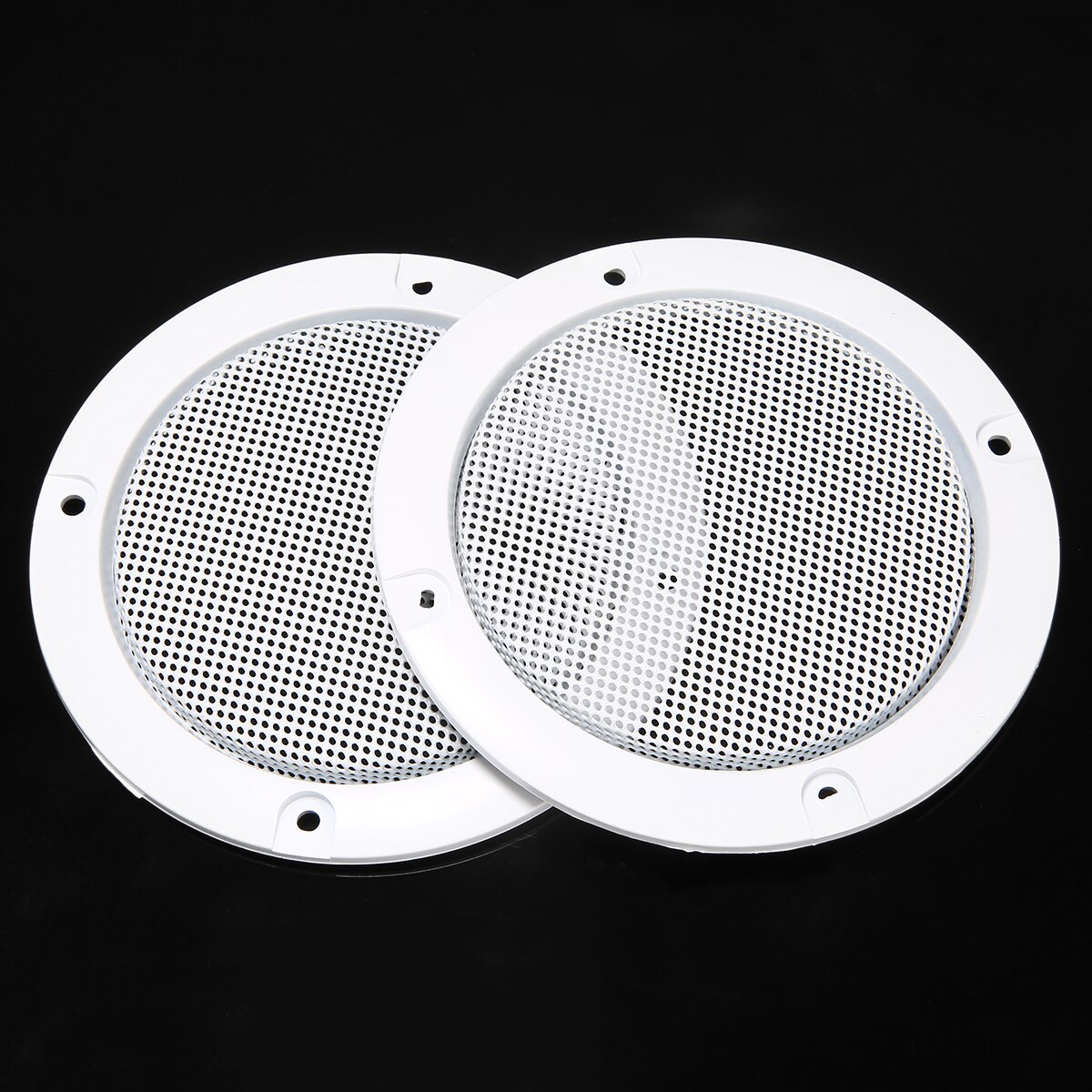 2 stuks 3 Inch Speaker Cover Mesh Grille Metalen Beschermende Subwoofer Hood Case Wit voor Luidsprekers