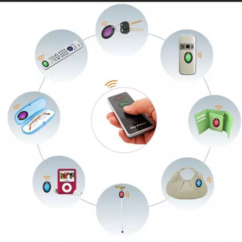 4 in 1 Advanced Wireless Key Finder Remote Key Locator Phone Wallets Anti-Lost with LED Torch Function 1 Dock and 4 Receivers