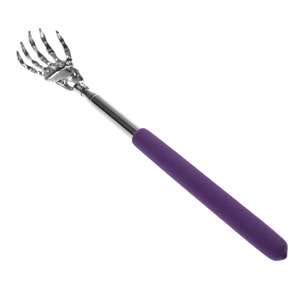 Rascador de espalda de acero inoxidable, masajeador telescópico para rascar, picazón extensible, productos de salud feliz para ancianos, artesanías Hackle: Marfíl