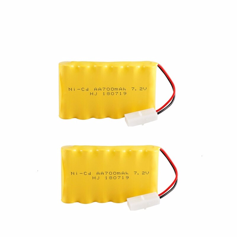 Batería ni-cd 7,2 v 700mah + cargador USB para juguetes Rc, coche, tanque, tren, Robot, barcos, pistolas AA 7,2 v, paquete de batería recargable, (Tamiya): Red