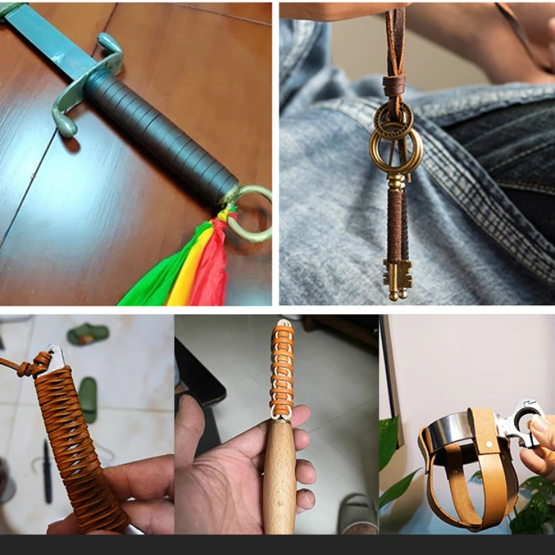 5 yards retro lederen koord ronde/platte streng koe lederen touw fit ketting armbanden DIY sieraden