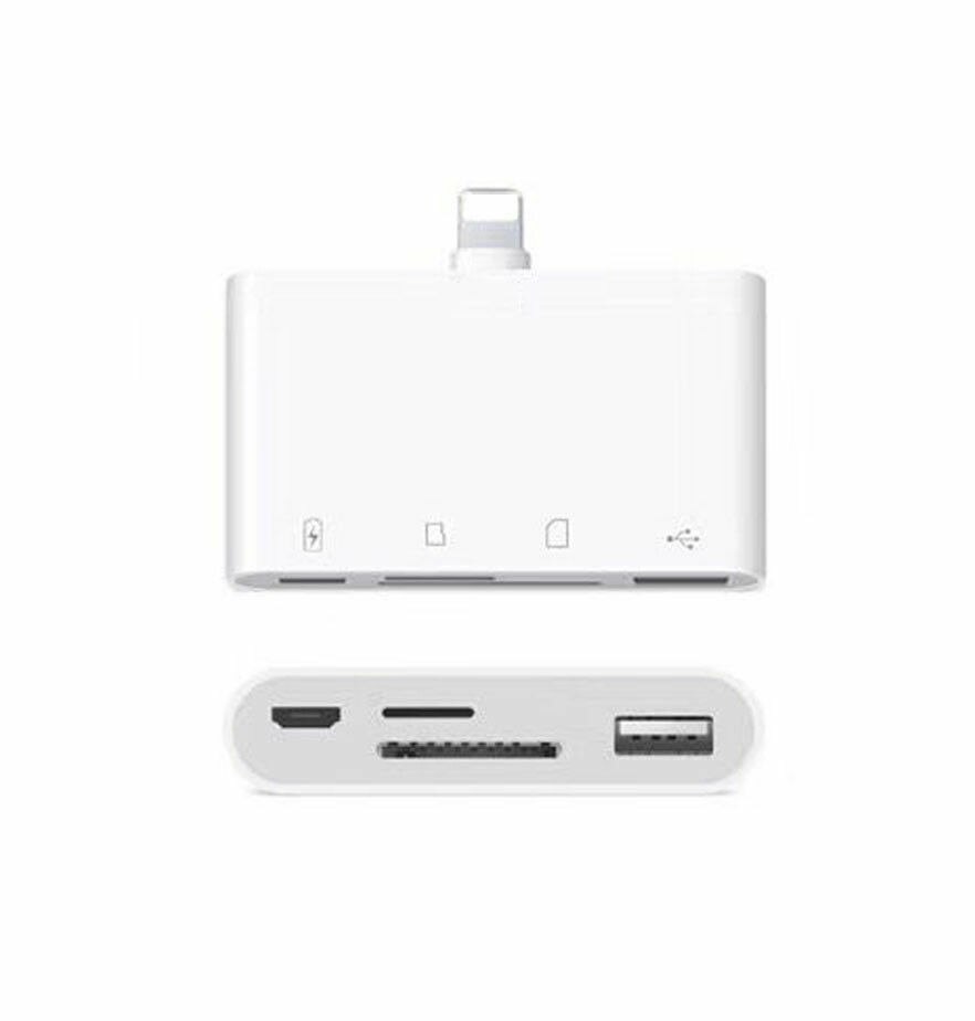 4 i 1 otg kortlæser ios telefon sd tf hukommelseskortskriver usb 2.0 kamera tilslutningskit adapter til iphone x xs max  xr 6 7 8 ipad: Nk108