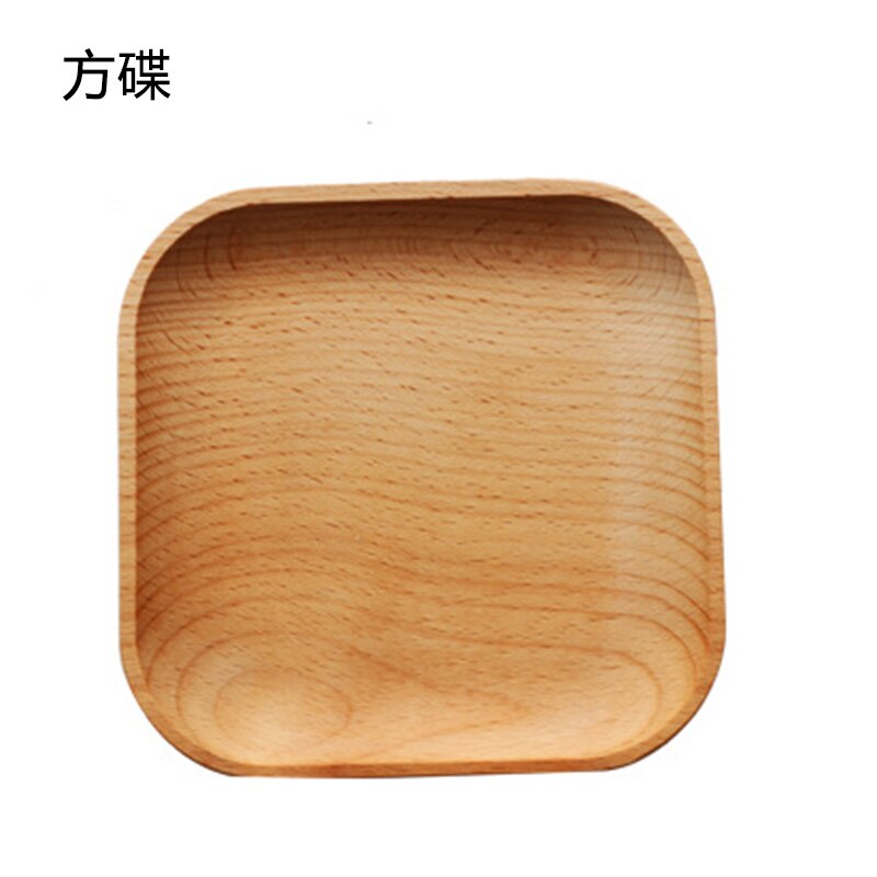 Plato de postre japonés, vajilla de madera, Plato cuadrado redondo para cena, plato para pan, plato para aperitivos, bandeja para fruta, suministros de cocina: Square