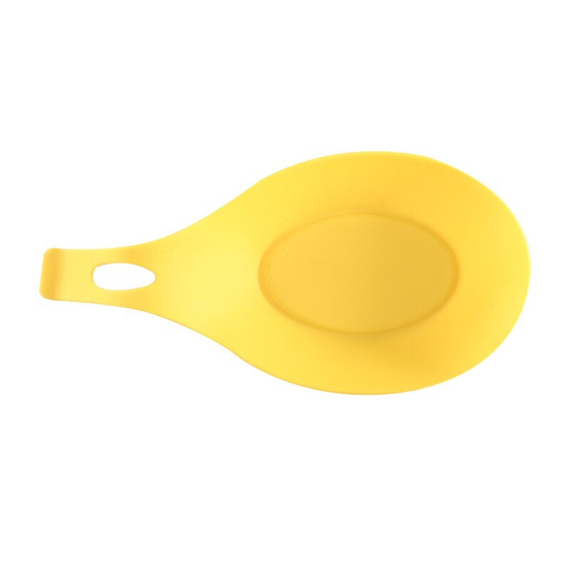 Kitchen Accessories Heat Resistant Silicone Spoon Rest Holder Drink Glass Coaster Tray Spoon Pad Eat Mat Kitchen Utensils Tools: Yellow