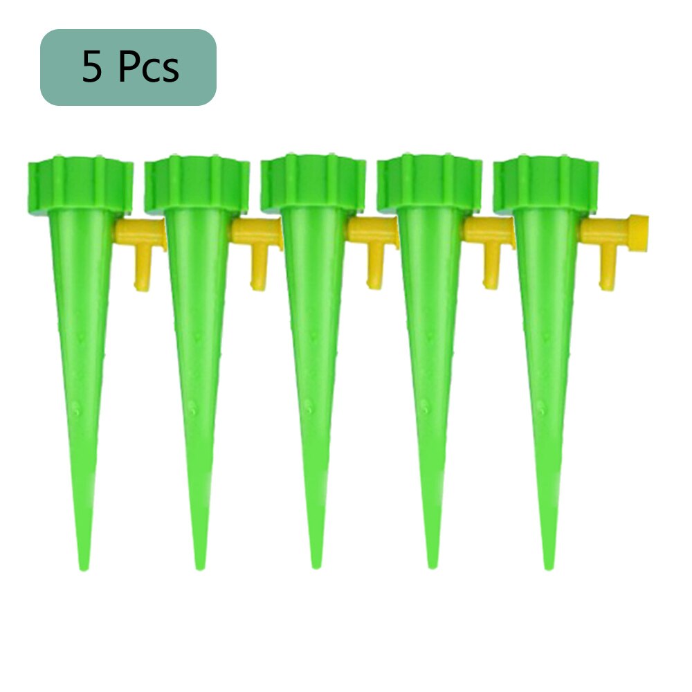 Auto Drip Irrigation Watering System Automatic Watering Spike for Plants Flower Indoor Household Waterers Bottle: 5PCS GREEN