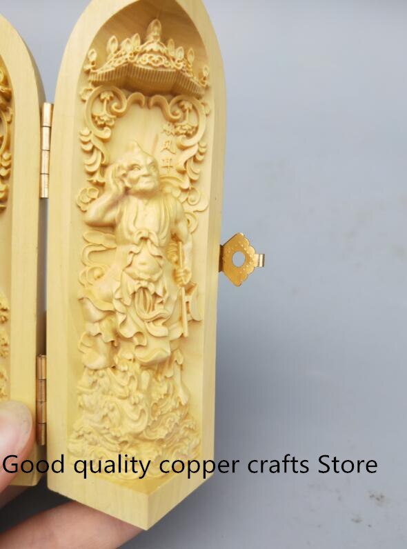 Chinees handwerk houtsnijwerk matsu god boeddhabeeld