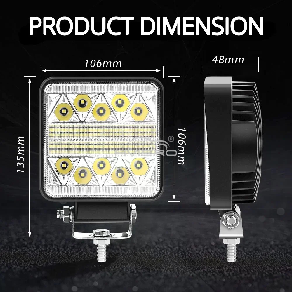 Auto LED Motor Grootlicht Mist Offroad Pickup ATV 4WD SUV Truck Lamping Werklamp Bar Exterieur Modificatie Universele IP67