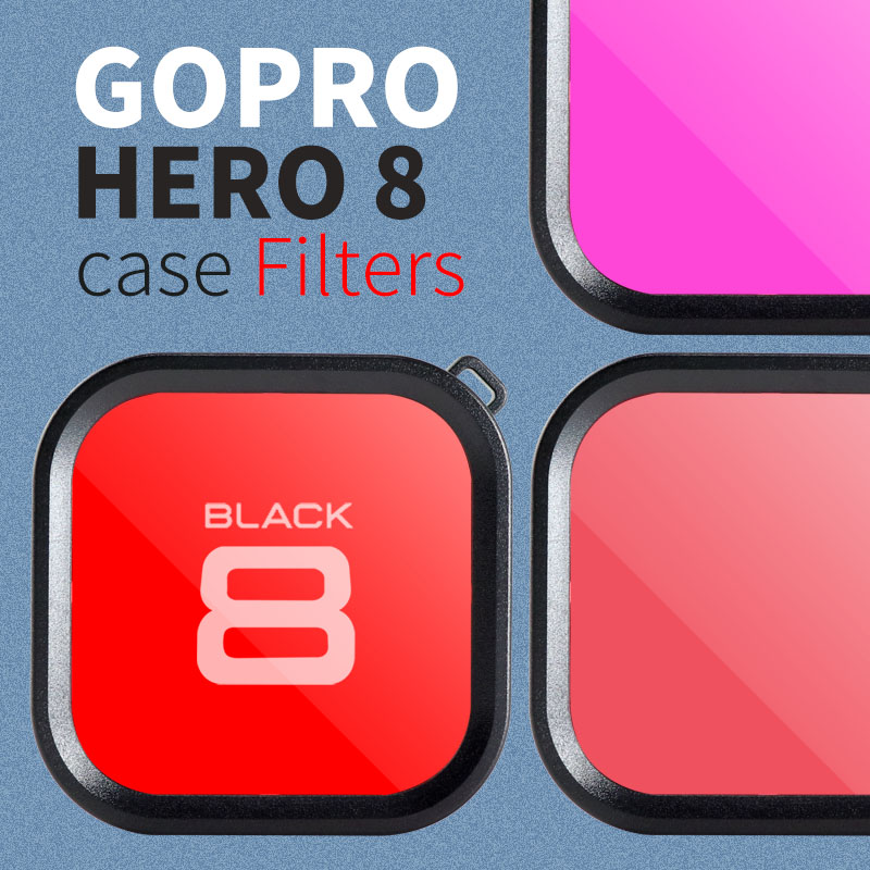 Filtro de lente de buceo para GoPro Hero 8, rojo y morado polarizador, accesorios de filtro de lente de cámara de acción