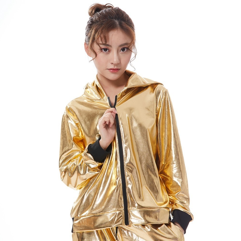 Giubbotto Bomber Jazz per bambini, abbigliamento da spettacolo teatrale dorato, cappotto da ballo, cappotto Hip Hop, moda primavera e autunno, 2024