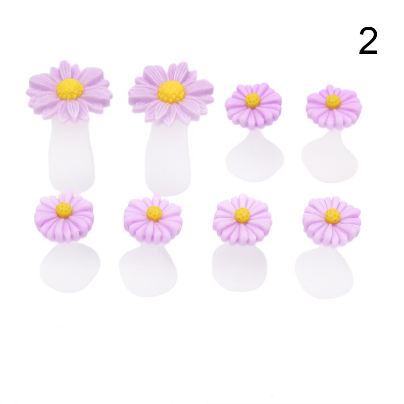 8 stk/sett tå silikon separator pedikyr blomst vanndråpe separator negle fotpleie verktøy nail art verktøy: Brun