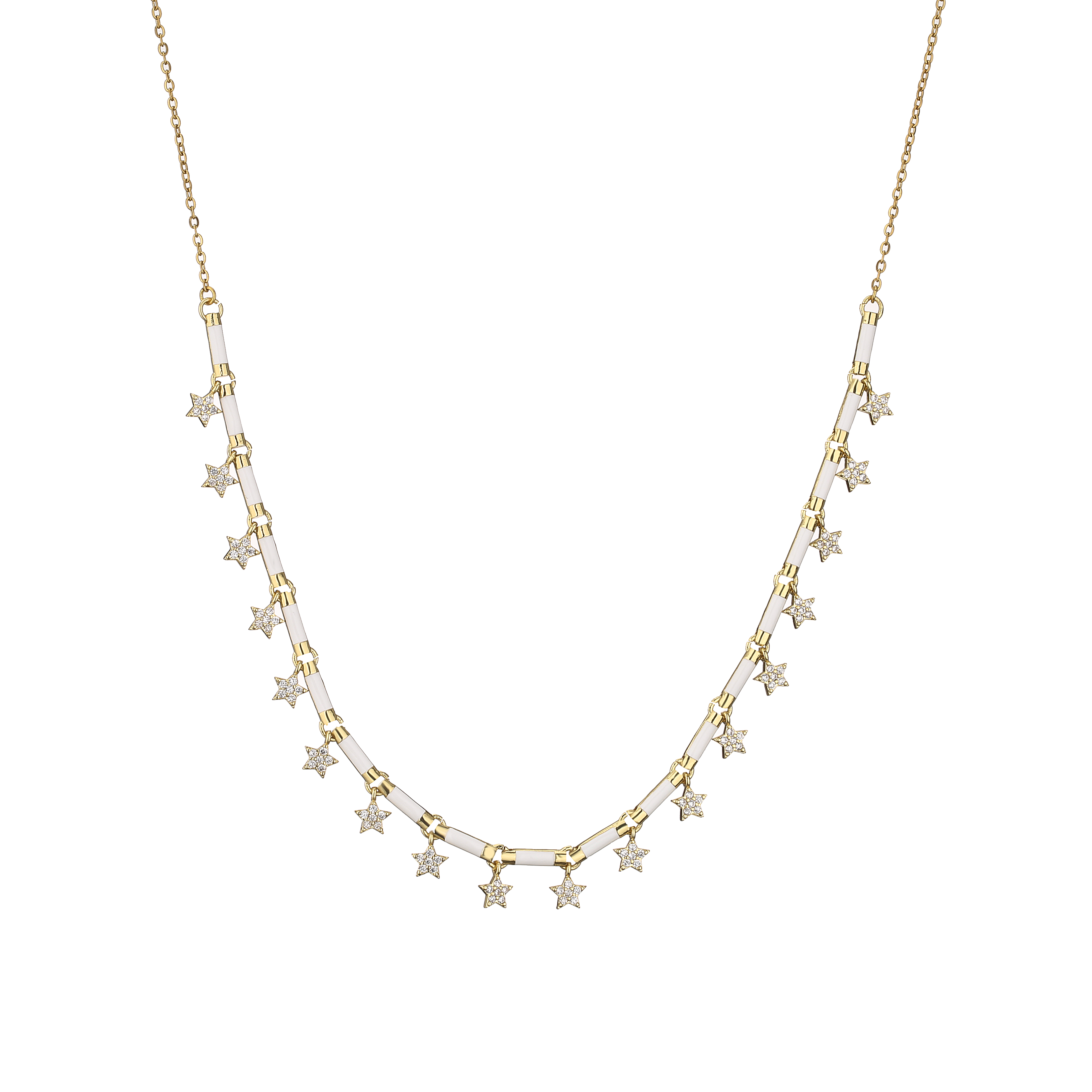 HECHENG, collier ras du cou à pampilles en émail coloré plaqué or 18 carats, collier à breloques étoile rectangulaire pour femmes: Couleur or