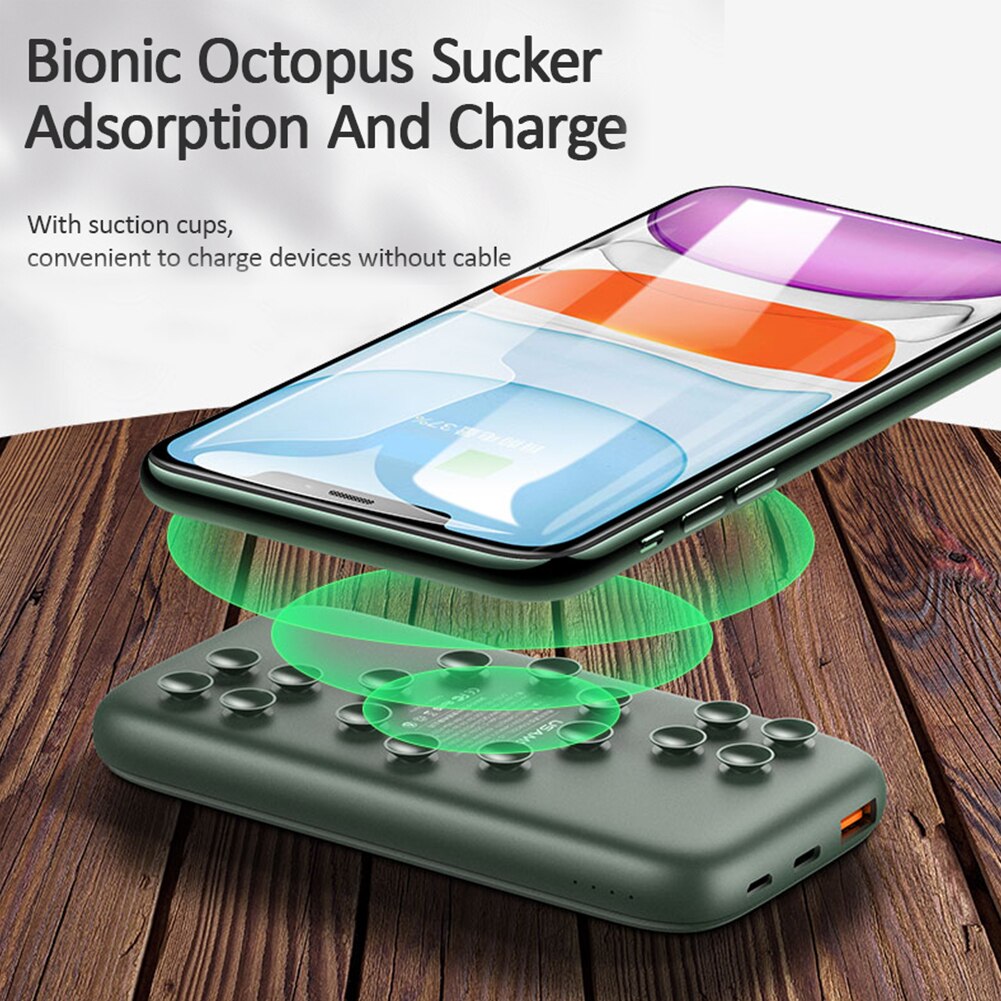 Wireless Charger Portable Suction Fast Charging Power Bank 10000mAh Quick Charging Wireless Charger Mobile Phone Accessories