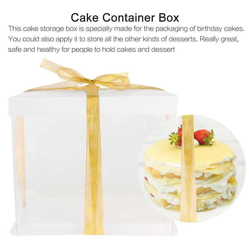 5 st födelsedagstårta lådor tårta genomskinliga pappersförpackningar lådor tårta förvaringslådor engångs dessert behållare avhämtningslådor