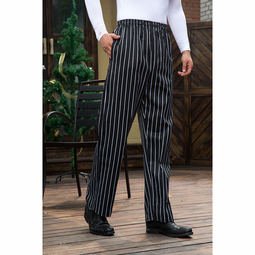 M-3XL Chef Uniform Restaurant Kitchen Food Service Bakery Coffee Shop Work Wear Pants Men Waiter Cooker Pants Trousers: XXXL