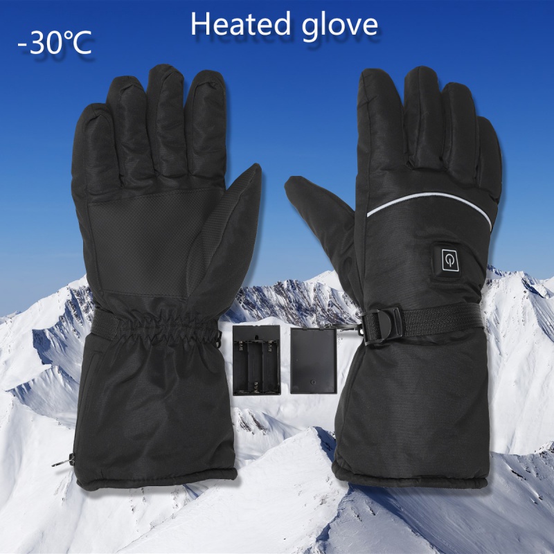 Electric Heated Gloves with Temperature Adjustment Battery Powered Gloves full finger Glove for Skiing Hiking Climbing Cycling