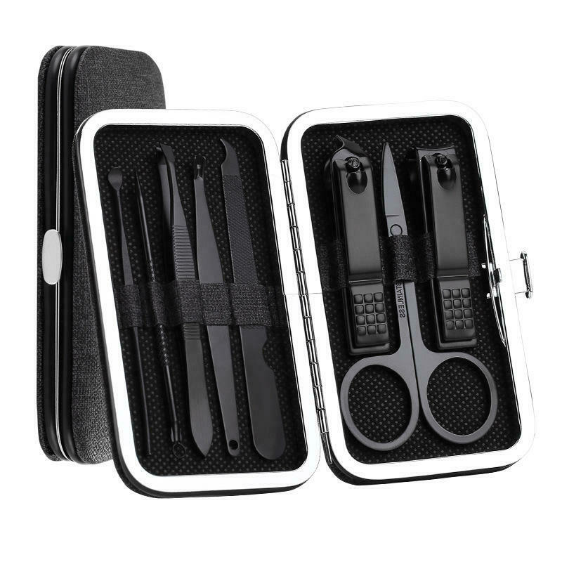8 unids/set de acero inoxidable cortaúñas herramienta cortador de uñas pedicura de viaje portátil higiene uñas de manicura herramientas