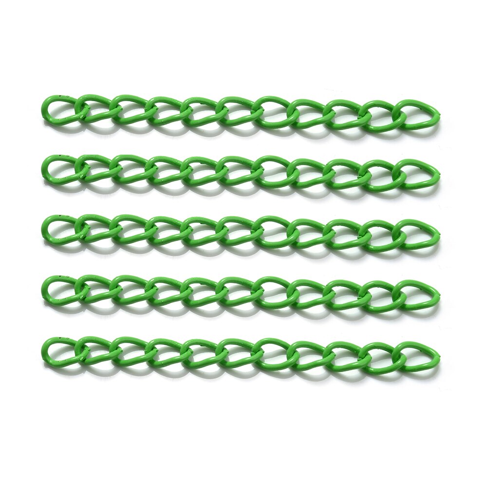 50 sztuk/partia łańcuchy przedłużające ze stali nierdzewnej Multicolor naszyjnik bransoletka łańcuch dla DIY ocena biżuteria dokonywanie dostaw 50MM: green