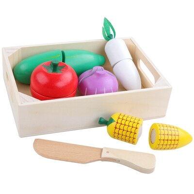 Per bambini di Simulazione di Frutta e Verdura di Educazione Precoce di Legno Ragazzo e Ragazza Giocattoli di Cucina Da Cucina Magnetico Combinazione Set Regalo: 1