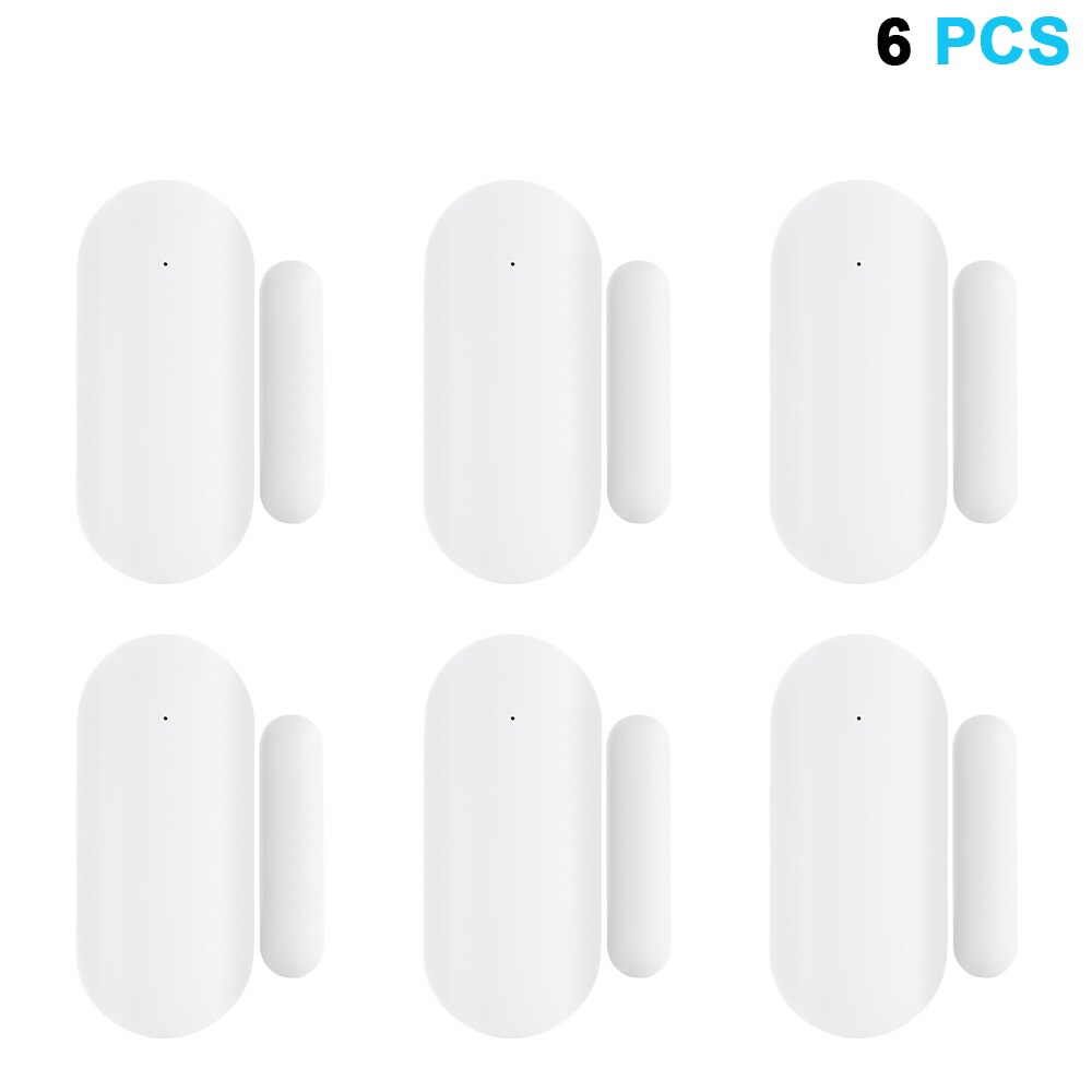 433MHz Door Window Alarm Sensor Wireless Magnetic Switch Contact Detector Signaling for Intruder Security Alarm System: 6 PCS