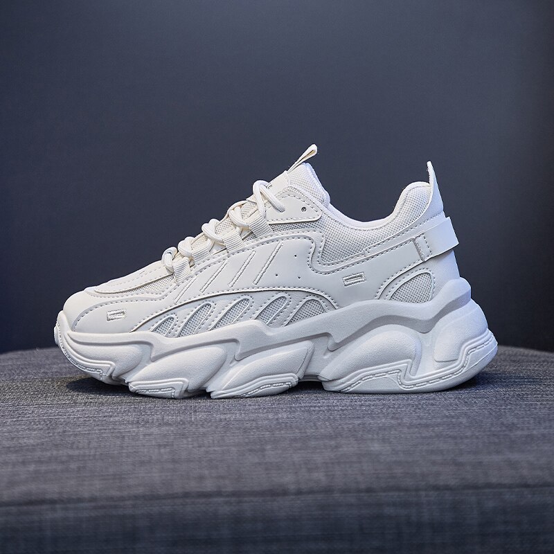 Women Platform Sneakers Leather tennis Ladies Chunky Shoes White Woman High Black Brand Thick soled Wedge Sneakers