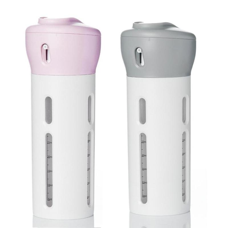 Populær draagbare 4 in 1 lotion dispenser fles draaien lotion shampoo douchegel sub-fles reise emulsie bottelen