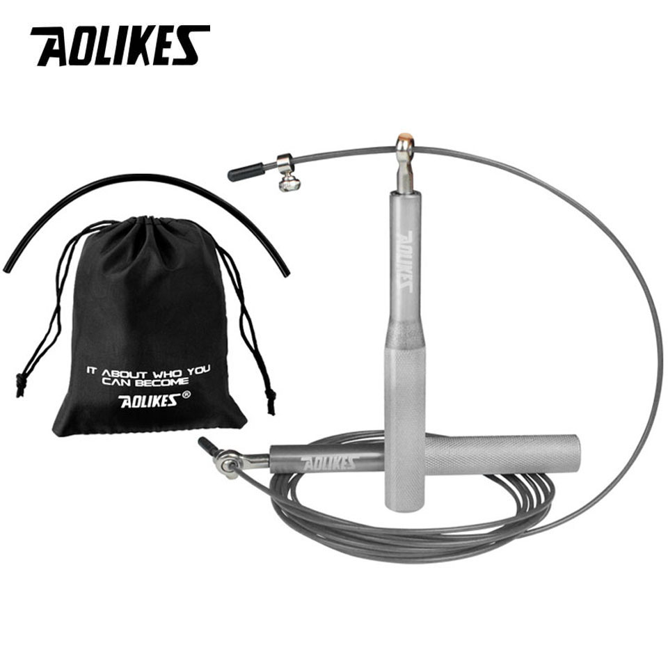AOLIKES Crossfit Jump Rope Speed Bearing Skipping Fitness Workout Training Equipement MMA Boxing Home Exercise: black