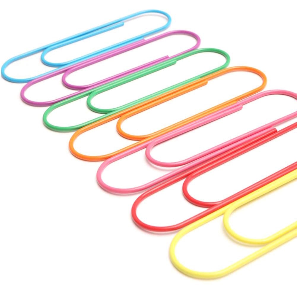 Trombone à revêtement en vinyle, paquet de 30 trombones géants multicolores de 4 pouces à couleurs assorties