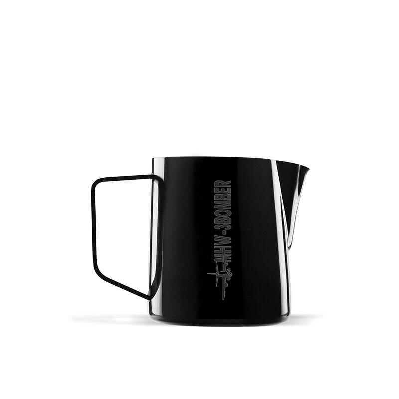 MHW-3Bomber Milch Krüge Milchaufschäumer Krug Krokodil Auslauf Edelstahl Barista Werkzeuge Kaffee Zubehör ziehen Blume: Titan Schwarz / 700ml