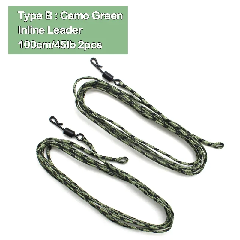 2PCS Ready Tied Leader Carp Fishing Line Leadcore Lead Clip Multi Clip Quick Change Swivel for helicopeter Rig Accessories: Yellow