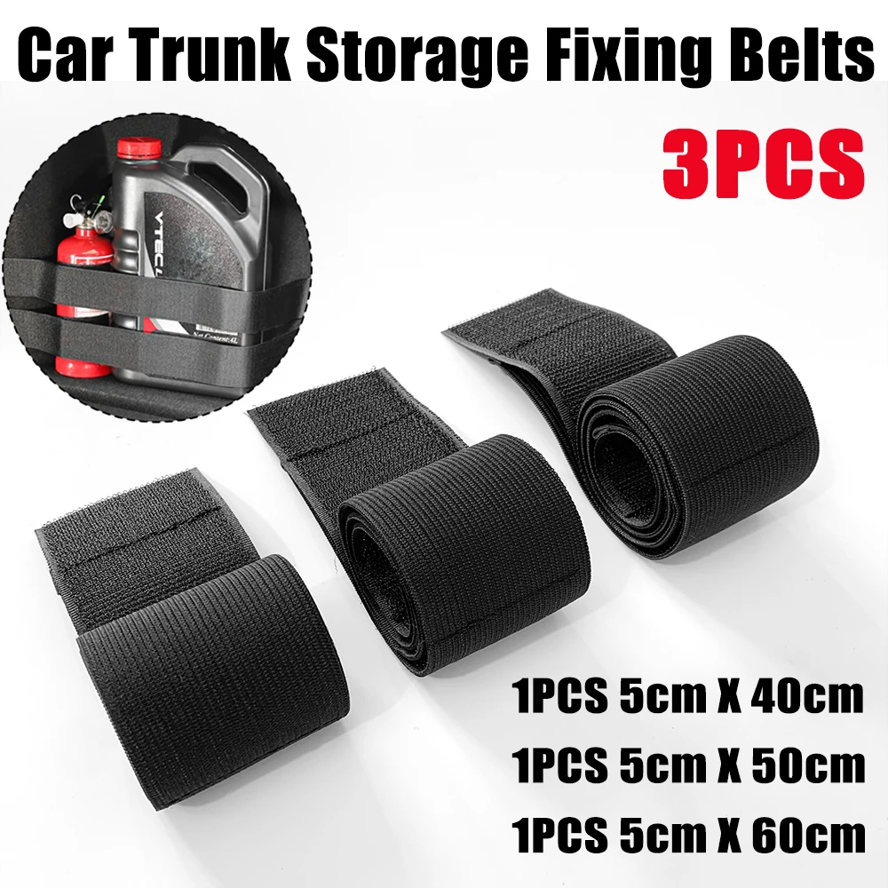 3PCS Kofferbak Organizer 40/50/60cm Magic Tapes Bevestiging Riem Opbergtas Vaste Auto interieur Opbergen Opruimen Gereedschap Auto Accessries