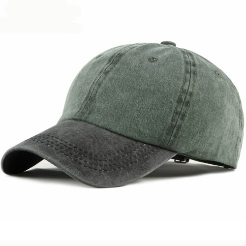 Ht2478 klassiske patchwork baseball cap bomuld forår sommer sol hat justerbar mænd kvinder cap afslappet snapback baseball far hat: Militærgrøn