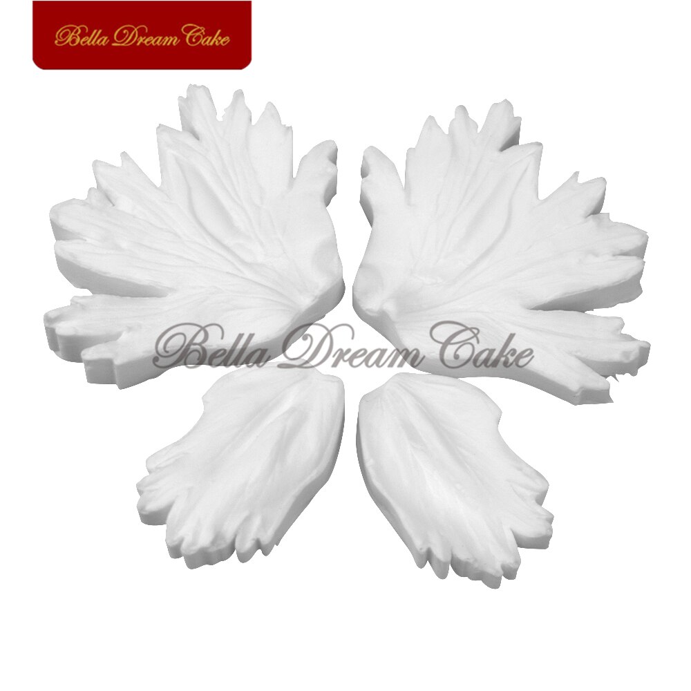 4 Stks/set Anemone Bloem Leaf Veiner Siliconen Mal Diy Handgemaakte Fondant Bloemblaadje Gumpaste Klei Mould Cake Decorating Gereedschap Bakvormen