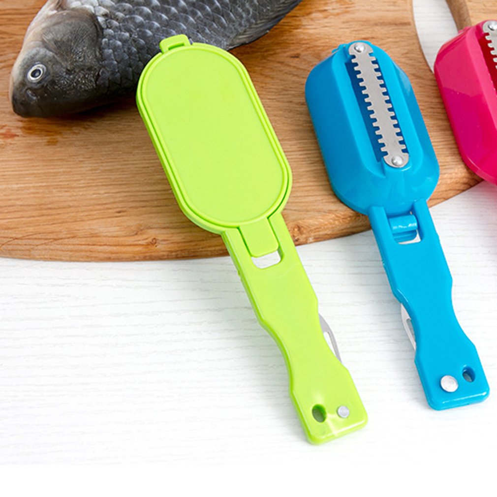 1Pcs Cleaning Schubben Tool Met Mes Schrapen Schubben Multifunctionele Vis Doden Gadget Keuken Koken Accessoires