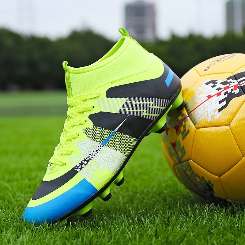 Hoge voetbalschoenen voor kinderen en tieners met lange gescheurde nagels Fly gebreide wedstrijdtrainingsschoenen gemaakt in China: WHITE / 34